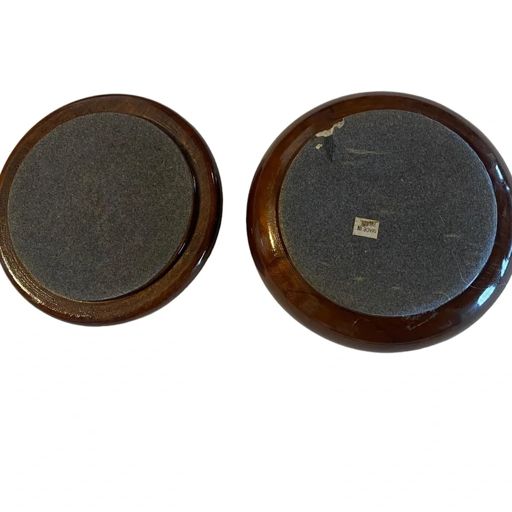 Beautiful Vintage Wooden Resin Ring Container with Onyx Cross